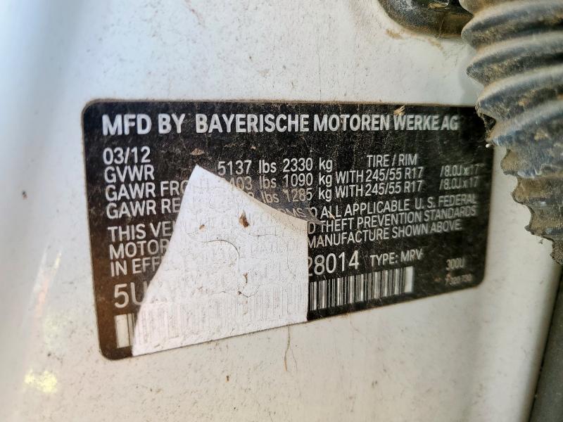 Photo 14 from auction – 2012 BMW X3 XDRIVE2 with VIN 5UXWX5C56CL728014
