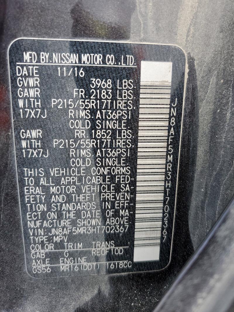 Photo 14 from auction – 2017 NISSAN JUKE S with VIN JN8AF5MR3HT702367