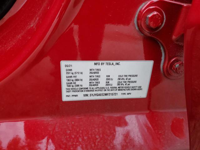 Photo 14 from auction – 2021 TESLA MODEL Y with VIN 5YJYGAEE2MF215721