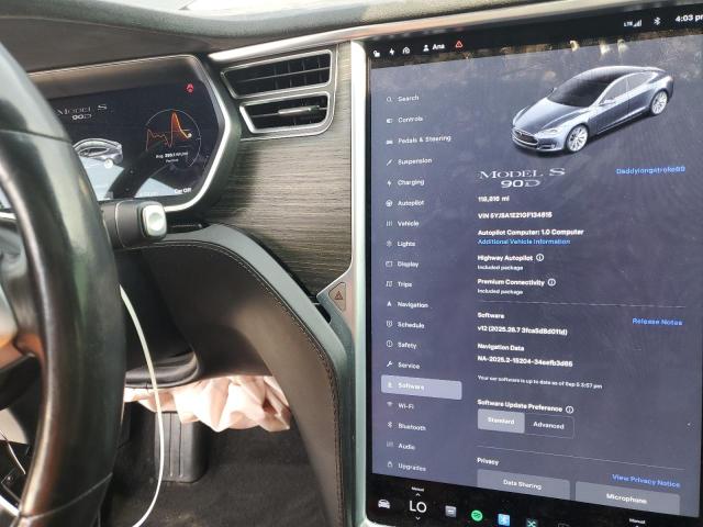 Photo 9 from auction – 2016 TESLA MODEL S with VIN 5YJSA1E21GF134615