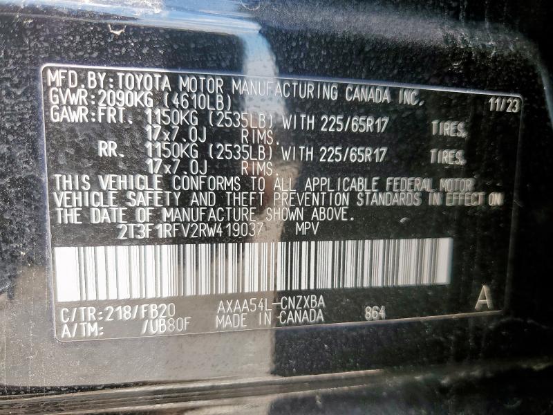 Photo 14 from auction – 2024 TOYOTA RAV4 LE with VIN 2T3F1RFV2RW419037