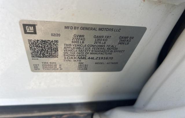 Photo 10 from auction – 2020 GMC ACADIA SLT with VIN 1GKKNML44LZ191670