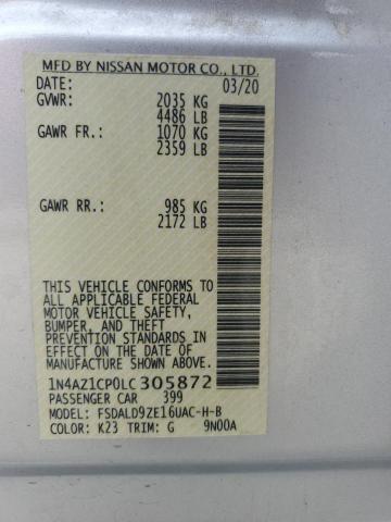 Photo 14 from auction – 2020 NISSAN LEAF SV with VIN 1N4AZ1CP0LC305872