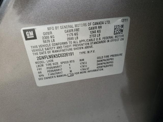 Photo 14 from auction – 2012 CHEVROLET EQUINOX LT with VIN 2GNFLNEK5C6226191