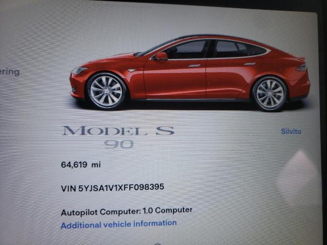 Photo 9 from auction – 2015 TESLA MODEL S 90 with VIN 5YJSA1V1XFF098395