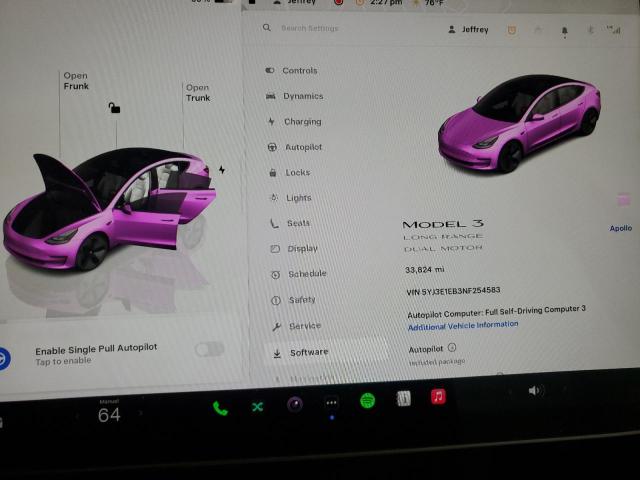 Photo 9 from auction – 2022 TESLA MODEL 3 with VIN 5YJ3E1EB3NF254583