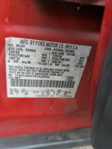 Photo 14 from auction – 2002 FORD ESCAPE XLT with VIN 1FMCU04192KA38544