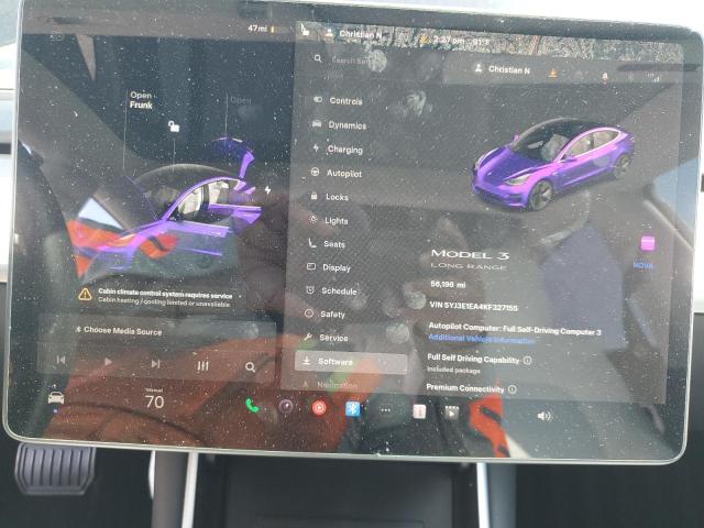 Photo 9 from auction – 2019 TESLA MODEL 3 with VIN 5YJ3E1EA4KF327155