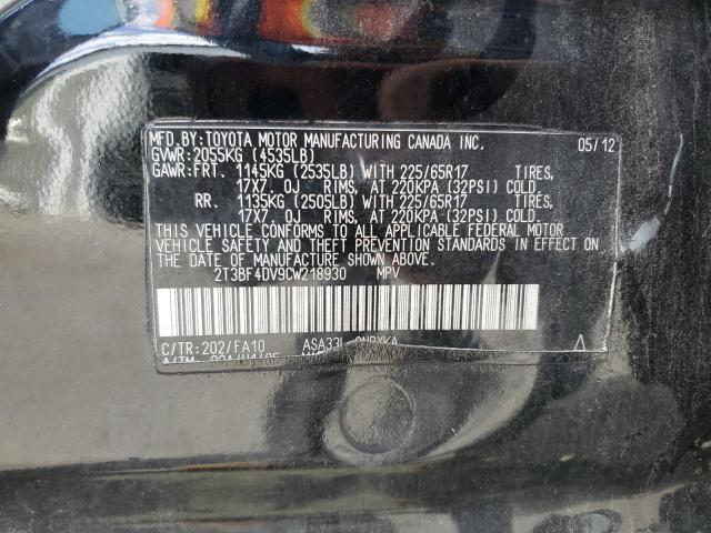 Photo 14 from auction – 2012 TOYOTA RAV4 with VIN 2T3BF4DV9CW218930