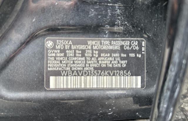 Photo 10 from auction – 2006 BMW 325 XI with VIN WBAVD13576KV12856