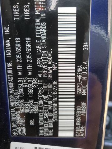 Photo 14 from auction – 2022 TOYOTA HIGHLANDER with VIN 5TDBZRBH1NS192796