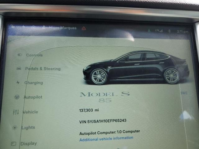 Photo 9 from auction – 2014 TESLA MODEL S with VIN 5YJSA1H10EFP65243