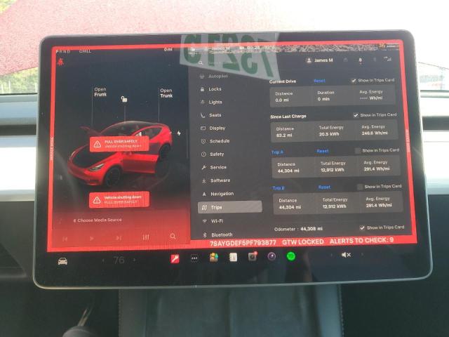 Photo 9 from auction – 2023 TESLA MODEL Y with VIN 7SAYGDEF5PF793877