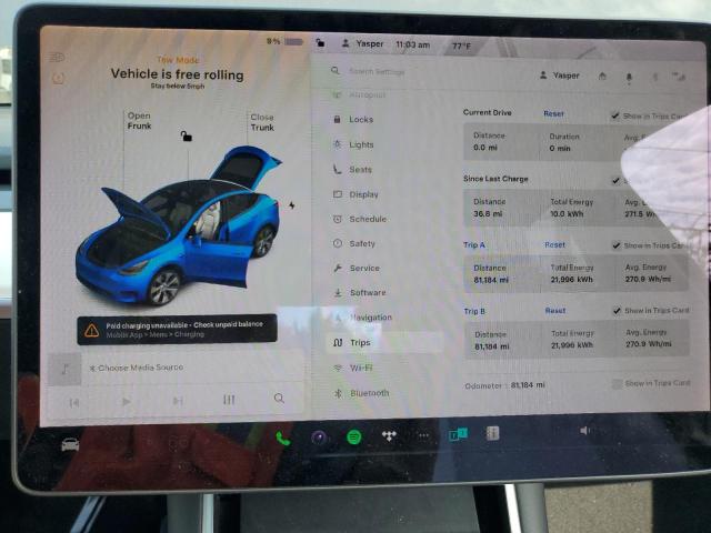 Photo 9 from auction – 2020 TESLA MODEL Y with VIN 5YJYGDEE5LF049730