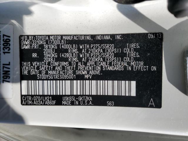 Photo 14 from auction – 2014 TOYOTA SEQUOIA PL with VIN 5TDDY5G1XES095001