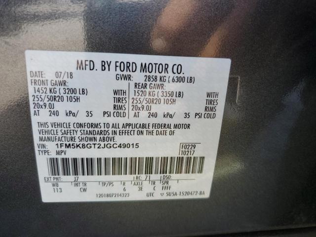 Photo 14 from auction – 2018 FORD EXPLORER S with VIN 1FM5K8GT2JGC49015