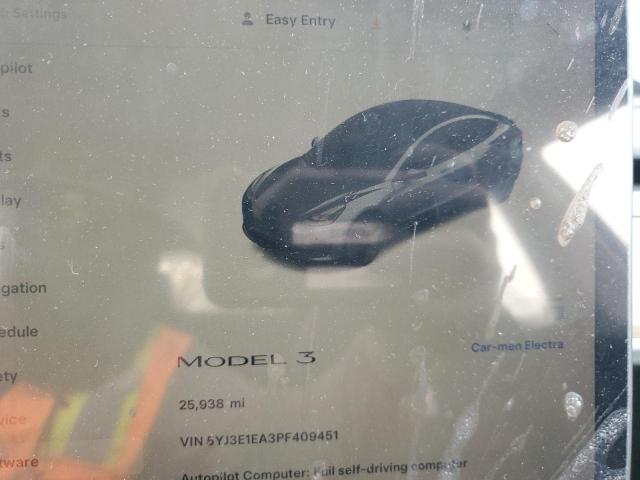 Photo 9 from auction – 2023 TESLA MODEL 3 with VIN 5YJ3E1EA3PF409451