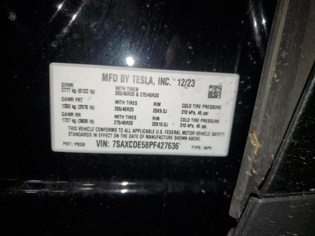 Photo 14 from auction – 2023 TESLA MODEL X with VIN 7SAXCDE58PF427636