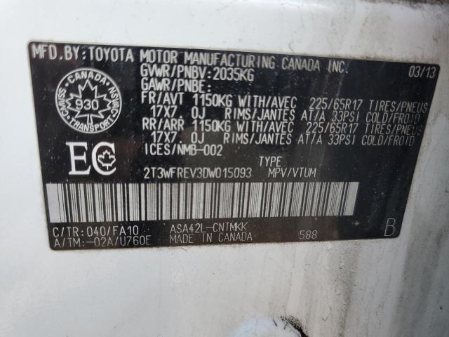 Photo 14 from auction – 2013 TOYOTA RAV4 XLE with VIN 2T3WFREV3DW015093