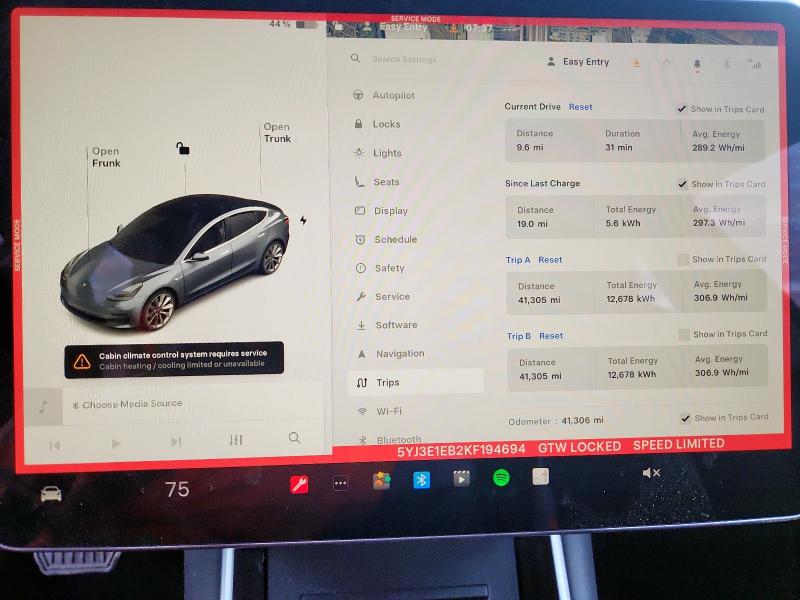 Photo 9 from auction – 2019 TESLA MODEL 3 with VIN 5YJ3E1EB2KF194694