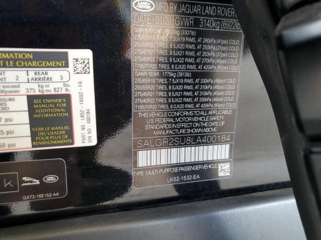 Photo 14 from auction – 2020 LAND ROVER RANGE ROVE with VIN SALGR2SU8LA400184