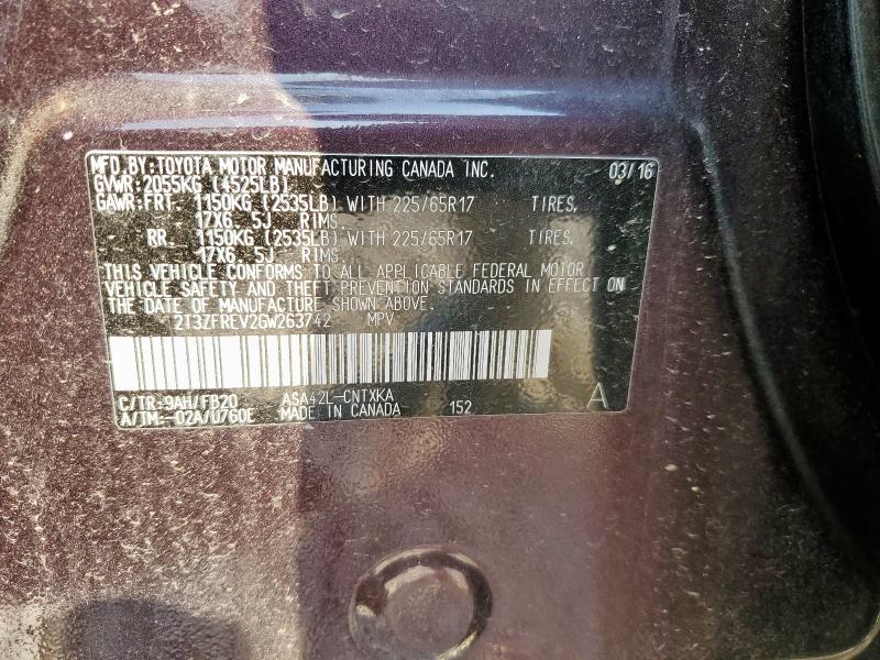 Photo 14 from auction – 2016 TOYOTA RAV4 LE with VIN 2T3ZFREV2GW263742