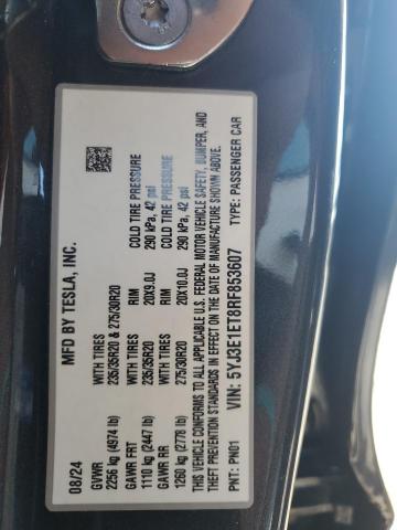 Photo 14 from auction – 2024 TESLA MODEL 3 with VIN 5YJ3E1ET8RF853607