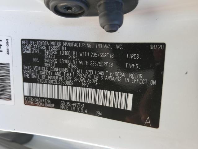 Photo 14 from auction – 2020 TOYOTA SIENNA LE with VIN 5TDJZ3DC2LS250809