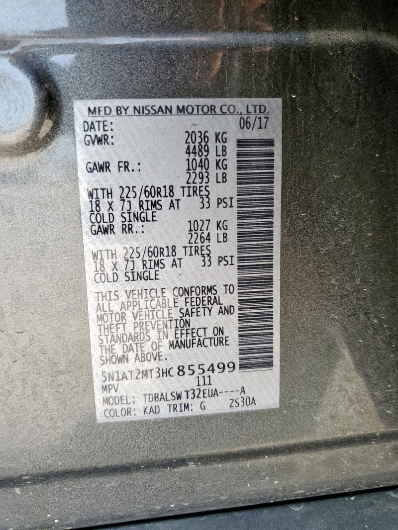 Photo 14 from auction – 2017 NISSAN ROGUE S with VIN 5N1AT2MT3HC855499