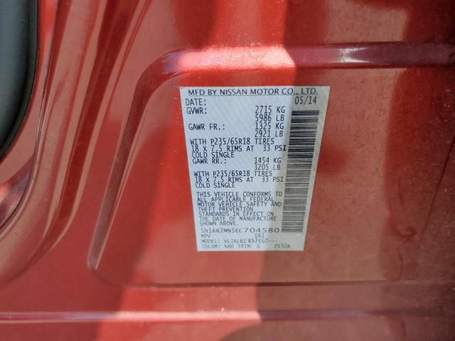 Photo 14 from auction – 2014 NISSAN PATHFINDER with VIN 5N1AR2MN5EC704580