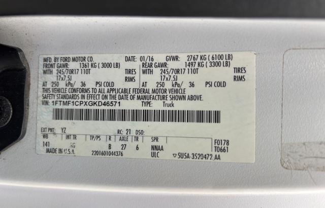 Photo 10 from auction – 2016 FORD F150 with VIN 1FTMF1CPXGKD46571