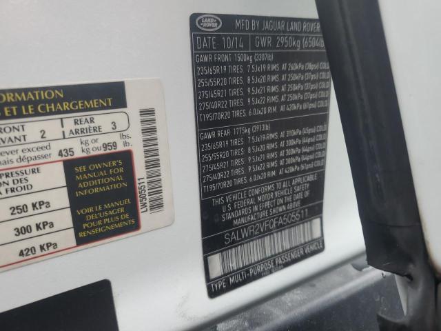 Фото 14 с аукциона – 2015 LAND ROVER RANGE ROVE с VIN SALWR2VF0FA505511