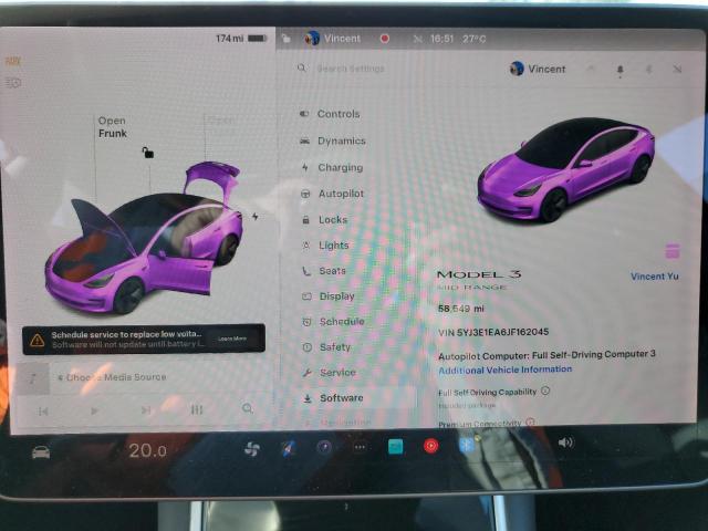 Photo 9 from auction – 2018 TESLA MODEL 3 with VIN 5YJ3E1EA6JF162045