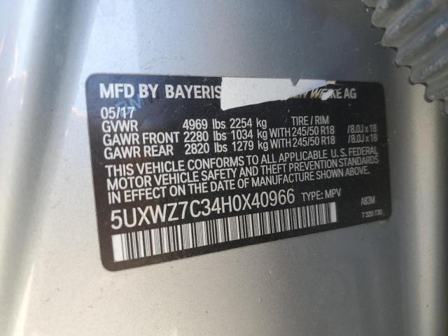 Photo 14 from auction – 2017 BMW X3 SDRIVE2 with VIN 5UXWZ7C34H0X40966