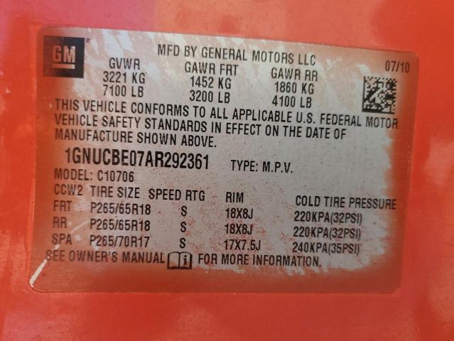 Photo 14 from auction – 2010 CHEVROLET TAHOE C150 with VIN 1GNUCBE07AR292361