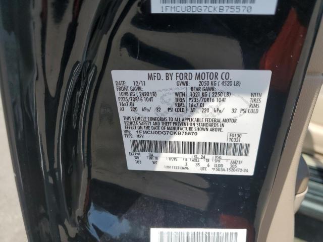 Photo 14 from auction – 2012 FORD ESCAPE XLT with VIN 1FMCU0DG7CKB75570