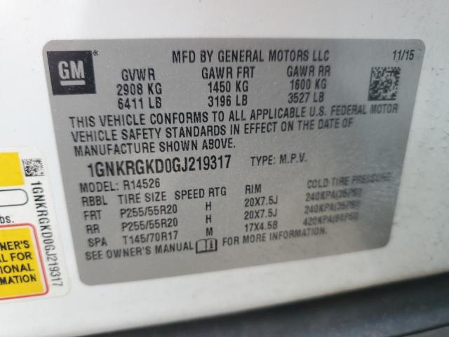 Photo 14 from auction – 2016 CHEVROLET TRAVERSE L with VIN 1GNKRGKD0GJ219317