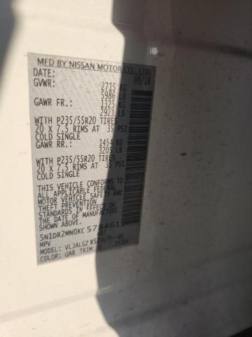 Photo 14 from auction – 2019 NISSAN PATHFINDER with VIN 5N1DR2MN0KC578461