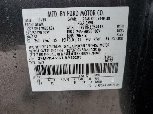 Photo 14 from auction – 2020 FORD EDGE TITAN with VIN 2FMPK4K97LBA36293