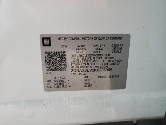 Photo 14 from auction – 2019 CHEVROLET EQUINOX LT with VIN 2GNAXJEV1K6235065