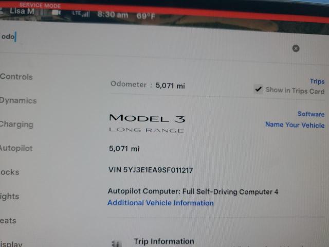 Photo 9 from auction – 2025 TESLA MODEL 3 with VIN 5YJ3E1EA9SF011217