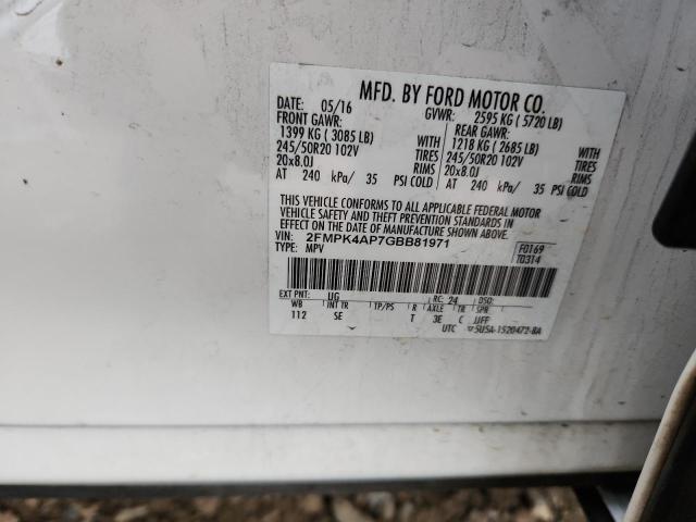Photo 14 from auction – 2016 FORD EDGE SPORT with VIN 2FMPK4AP7GBB81971