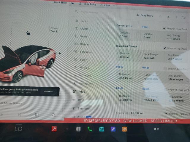 Photo 9 from auction – 2018 TESLA MODEL 3 with VIN 5YJ3E1EB1JF097789