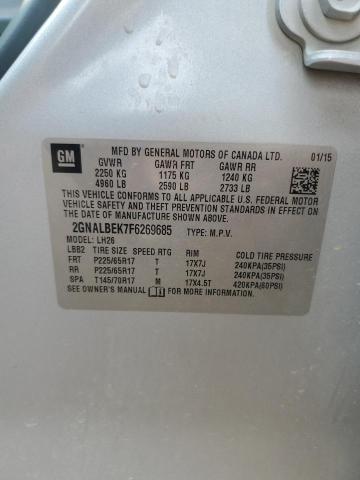 Photo 14 from auction – 2015 CHEVROLET EQUINOX LT with VIN 2GNALBEK7F6269685