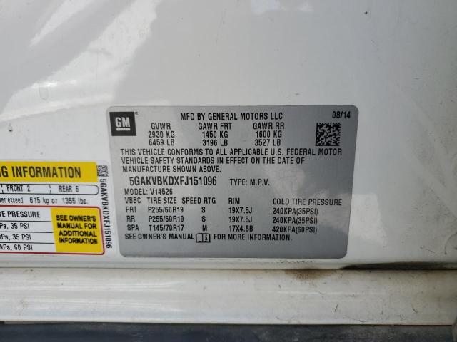 Photo 14 from auction – 2015 BUICK ENCLAVE with VIN 5GAKVBKDXFJ151096