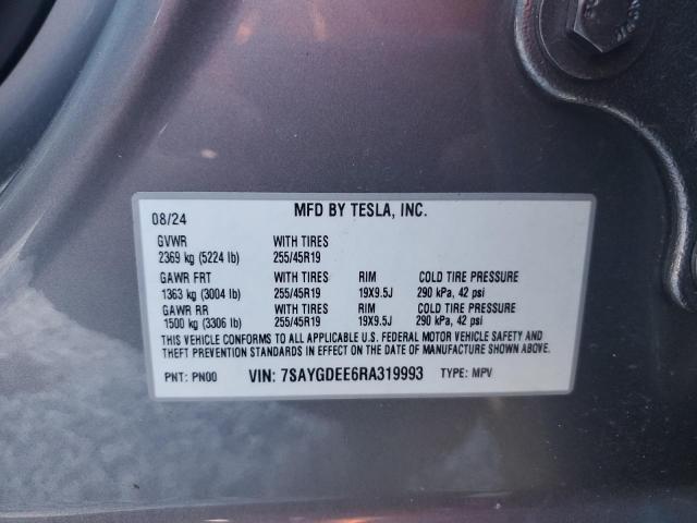 Photo 14 from auction – 2024 TESLA MODEL Y with VIN 7SAYGDEE6RA319993