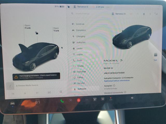 Photo 9 from auction – 2018 TESLA MODEL 3 with VIN 5YJ3E1EA0JF151655