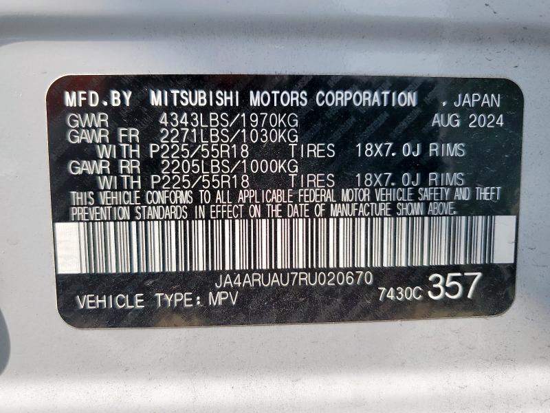 Photo 14 from auction – 2024 MITSUBISHI OUTLANDER with VIN JA4ARUAU7RU020670