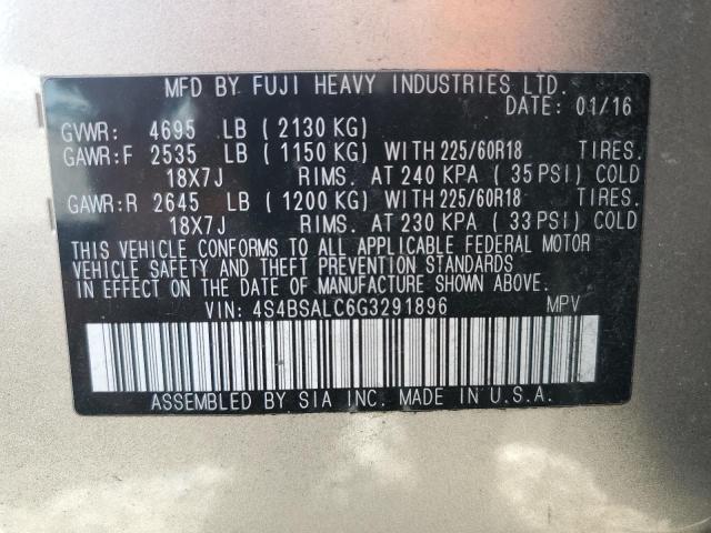 Photo 14 from auction – 2016 SUBARU OUTBACK 2.5I LIMITED with VIN 4S4BSALC6G3291896