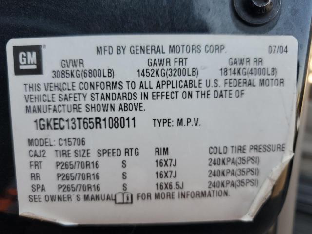 Photo 14 from auction – 2005 GMC YUKON with VIN 1GKEC13T65R108011